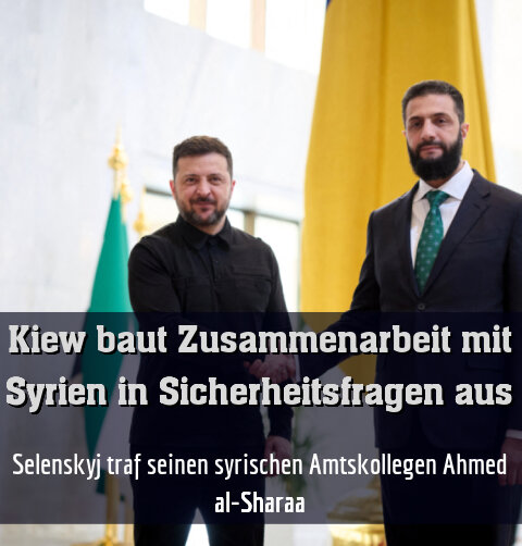 Selenskyj traf seinen syrischen Amtskollegen Ahmed al-Sharaa