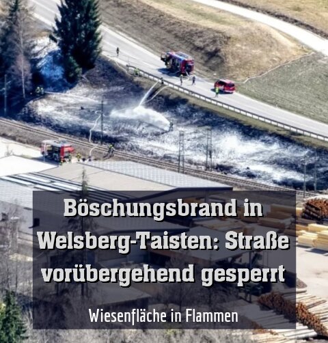 Wiesenfläche in Flammen