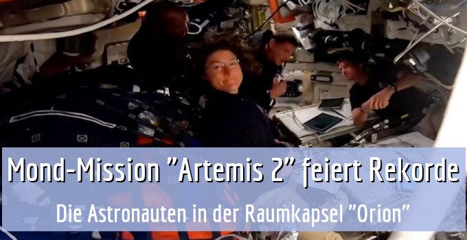 Die Astronauten in der Raumkapsel "Orion"