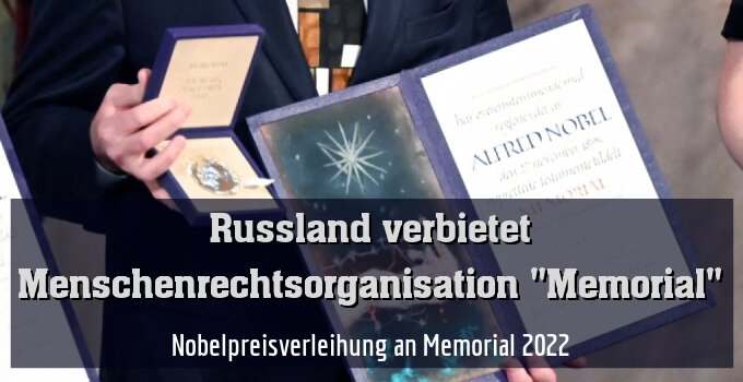 Nobelpreisverleihung an Memorial 2022 (Archivbild)