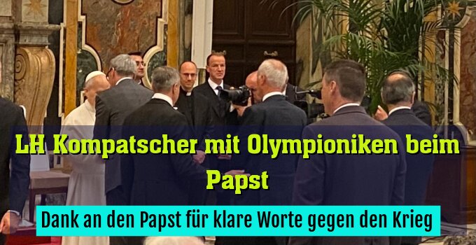 Dank an den Papst für klare Worte gegen den Krieg
