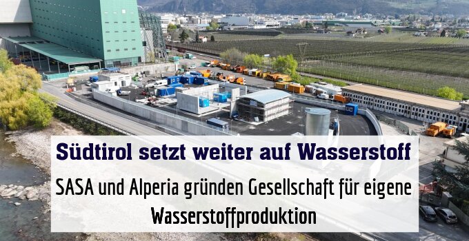 SASA und Alperia gründen Gesellschaft für eigene Wasserstoffproduktion