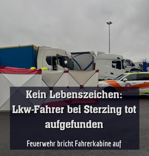 Feuerwehr bricht Fahrerkabine auf