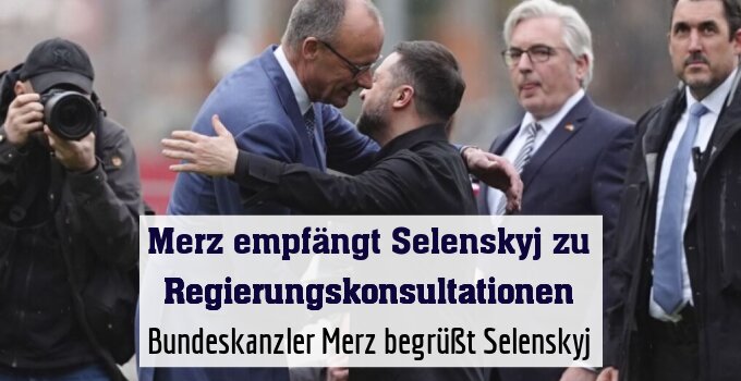 Bundeskanzler Merz begrüßt Selenskyj
