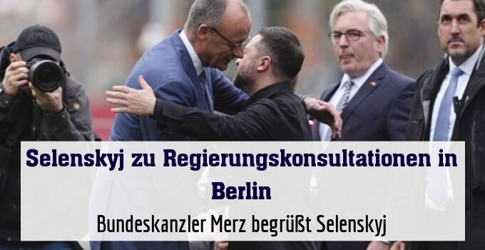Bundeskanzler Merz begrüßt Selenskyj