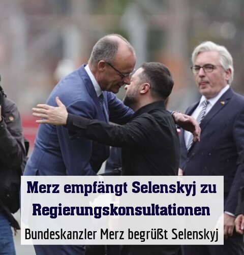 Bundeskanzler Merz begrüßt Selenskyj