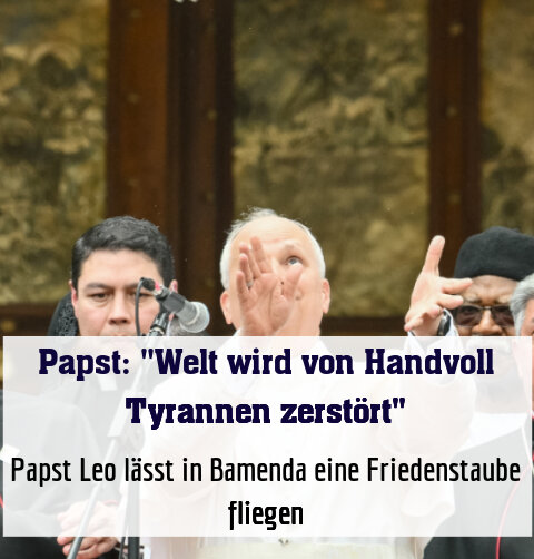 Papst Leo lässt in Bamenda eine Friedenstaube fliegen