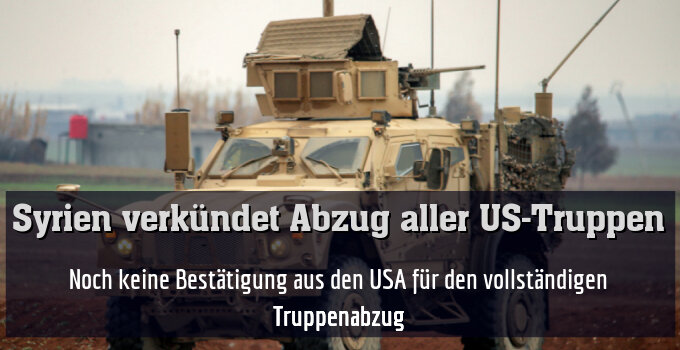 Noch keine Bestätigung aus den USA für den vollständigen Truppenabzug