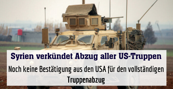 Noch keine Bestätigung aus den USA für den vollständigen Truppenabzug