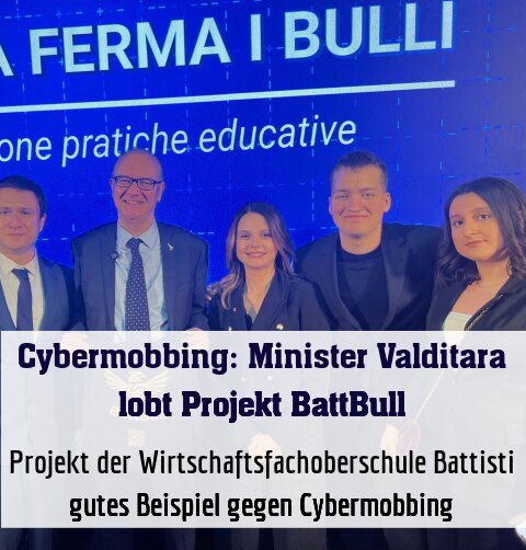Projekt der Wirtschaftsfachoberschule Battisti gutes Beispiel gegen Cybermobbing