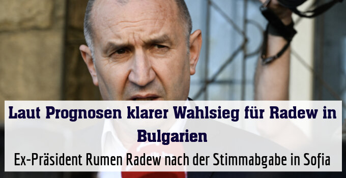 Ex-Präsident Rumen Radew nach der Stimmabgabe in Sofia