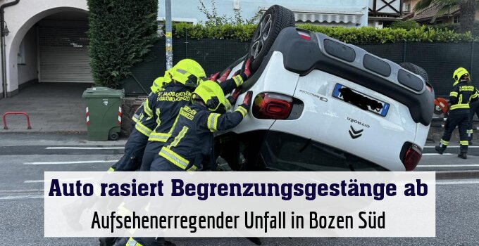 Aufsehenerregender Unfall in Bozen Süd