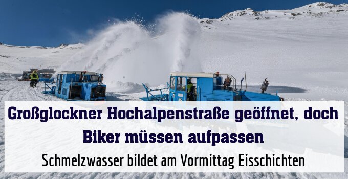 Schmelzwasser bildet am Vormittag Eisschichten