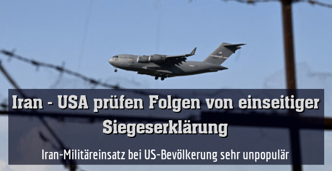 Iran-Militäreinsatz bei US-Bevölkerung sehr unpopulär