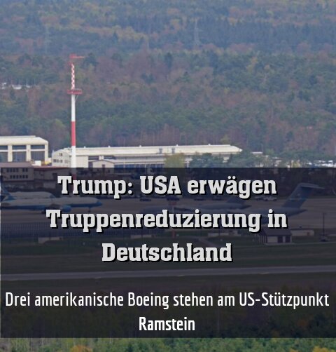 Drei amerikanische Boeing stehen am US-Stützpunkt Ramstein.