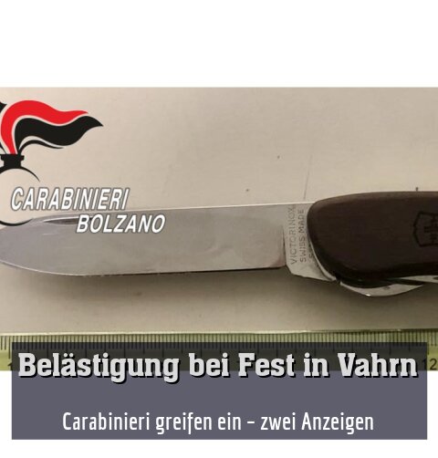 Carabinieri greifen ein – zwei Anzeigen