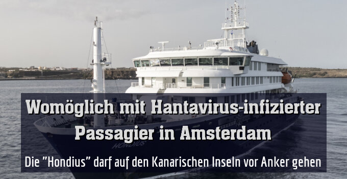 Die "Hondius" darf auf den Kanarischen Inseln vor Anker gehen