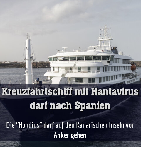 Die "Hondius" darf auf den Kanarischen Inseln vor Anker gehen