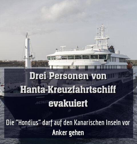 Die "Hondius" darf auf den Kanarischen Inseln vor Anker gehen