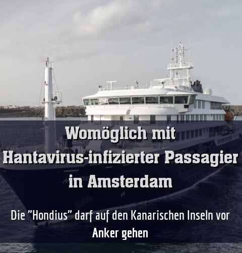 Die "Hondius" darf auf den Kanarischen Inseln vor Anker gehen