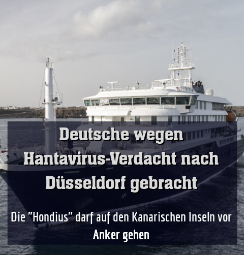 Die "Hondius" darf auf den Kanarischen Inseln vor Anker gehen