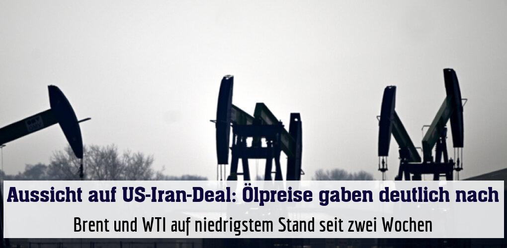 Brent und WTI auf niedrigstem Stand seit zwei Wochen