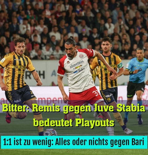 1:1 ist zu wenig: Alles oder nichts gegen Bari
