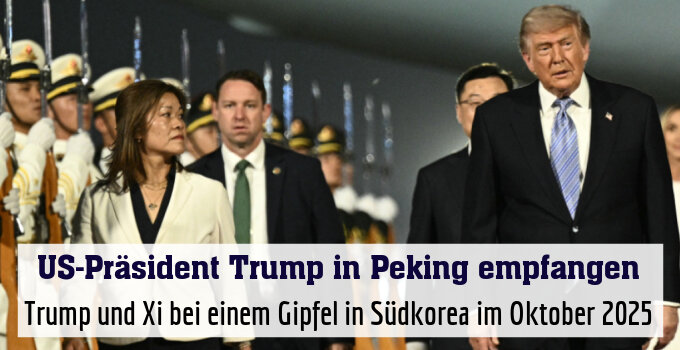 US-Präsident Donald Trump (re) in China