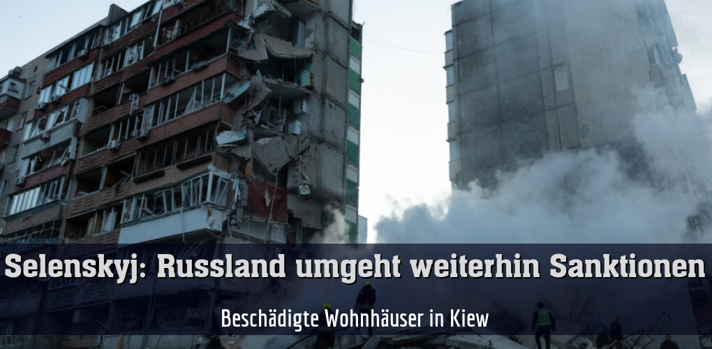 Beschädigte Wohnhäuser in Kiew