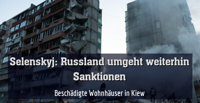 Beschädigte Wohnhäuser in Kiew