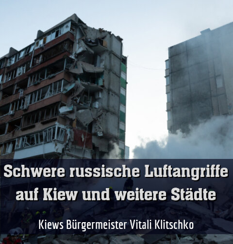 Beschädigte Wohnhäuser in Kiew