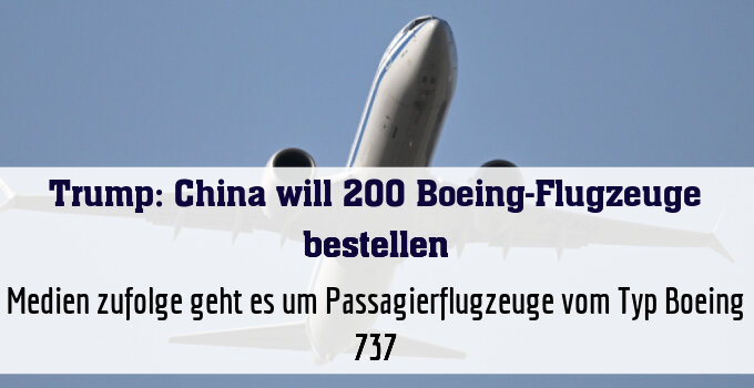 Medien zufolge geht es um Passagierflugzeuge vom Typ Boeing 737