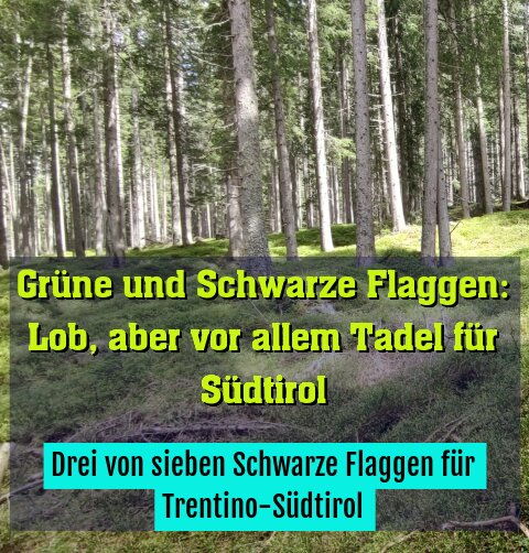 Drei von sieben Schwarze Flaggen für Trentino-Südtirol