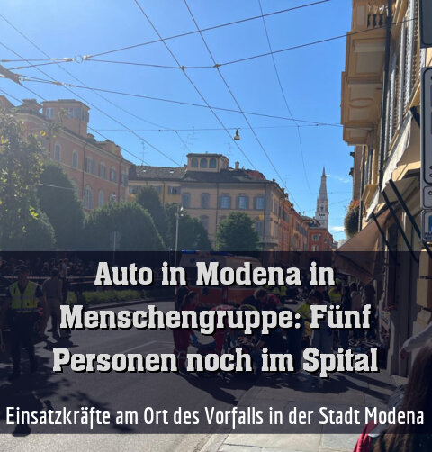 Einsatzkräfte am Ort des Vorfalls in der Stadt Modena