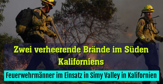 Feuerwehrmänner im Einsatz in Simy Valley in Kalifornien