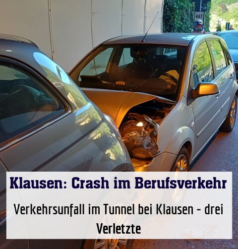 Verkehrsunfall im Tunnel bei Klausen - drei Verletzte