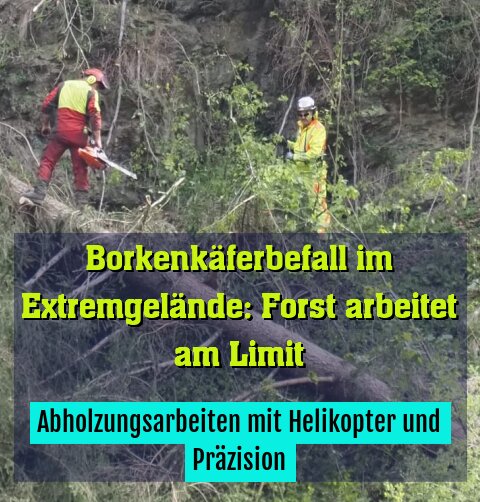 Abholzungsarbeiten mit Helikopter und Präzision