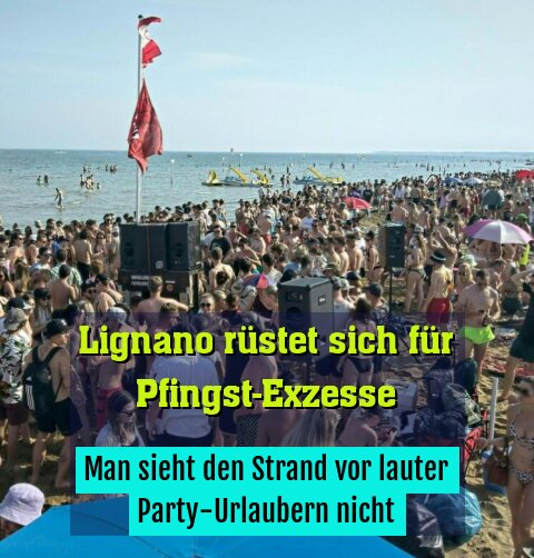Man sieht den Strand vor lauter Party-Urlaubern nicht