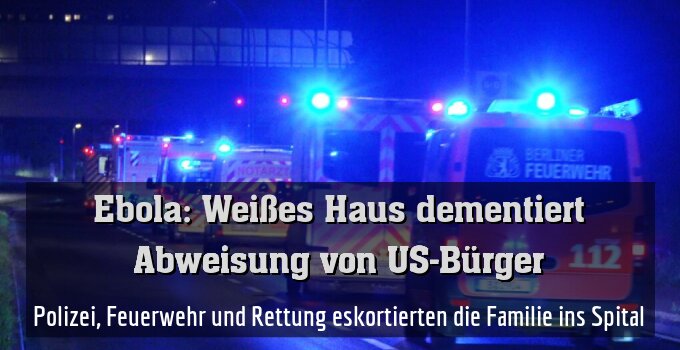 Polizei, Feuerwehr und Rettung eskortierten die Familie ins Spital