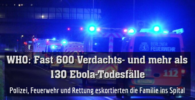 Polizei, Feuerwehr und Rettung eskortierten die Familie ins Spital