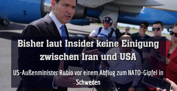 US-Außenminister Rubio vor einem Abflug zum NATO-Gipfel in Schweden