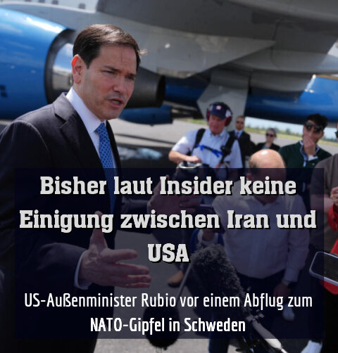 US-Außenminister Rubio vor einem Abflug zum NATO-Gipfel in Schweden