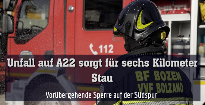 Vorübergehende Sperre auf der Südspur 