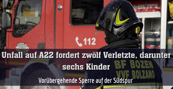 Vorübergehende Sperre auf der Südspur 
