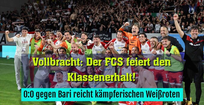 0:0 gegen Bari reicht kämpferischen Weißroten