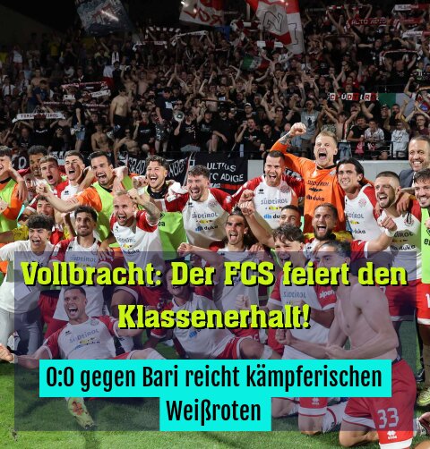 0:0 gegen Bari reicht kämpferischen Weißroten