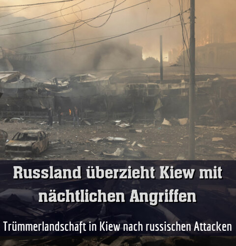 Trümmerlandschaft in Kiew nach russischen Attacken