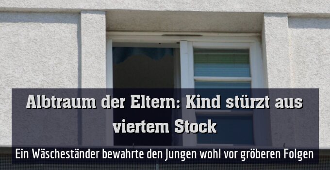 Ein Wäscheständer bewahrte den Jungen wohl vor gröberen Folgen