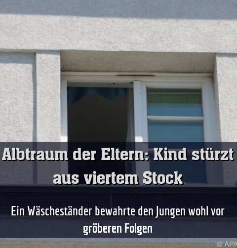 Ein Wäscheständer bewahrte den Jungen wohl vor gröberen Folgen