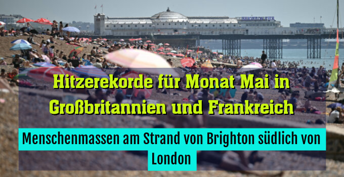 Menschenmassen am Strand von Brighton südlich von London